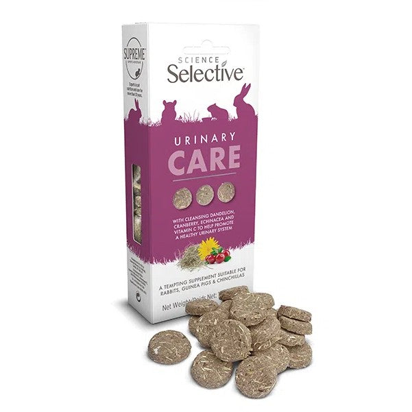 Supreme Selective Urinary Care pet product packaging with tablets on a white background