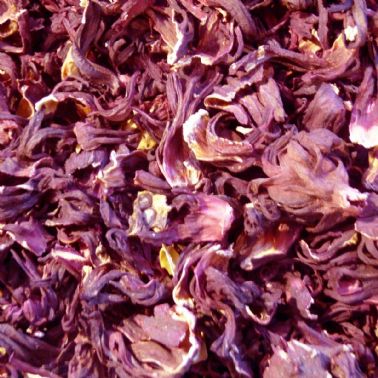 Dried pink hibiscus flowers