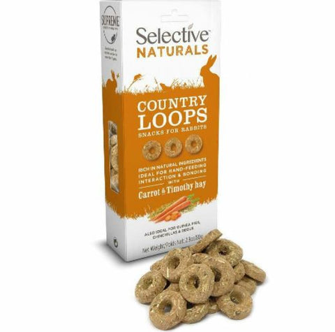 Selective Naturals Country Loops with Carrot & Timothy Hay 80g